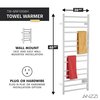 Anzzi Elgon 14Bar Carbon Steel Wall Mounted Electric Towel Warmer Rack in White TW-WM105WH